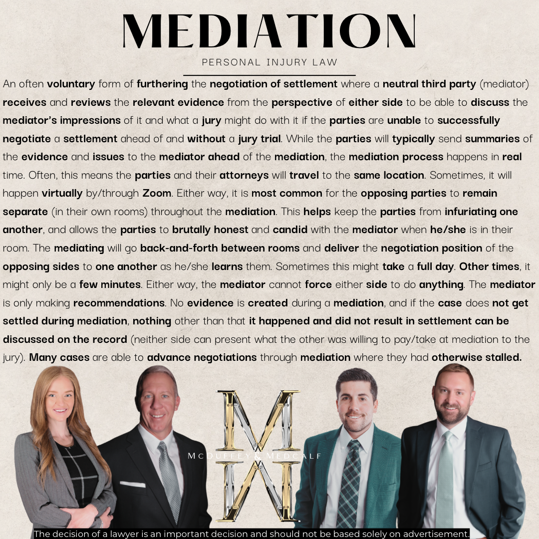 What is a "Mediation" in Personal Injury Law?