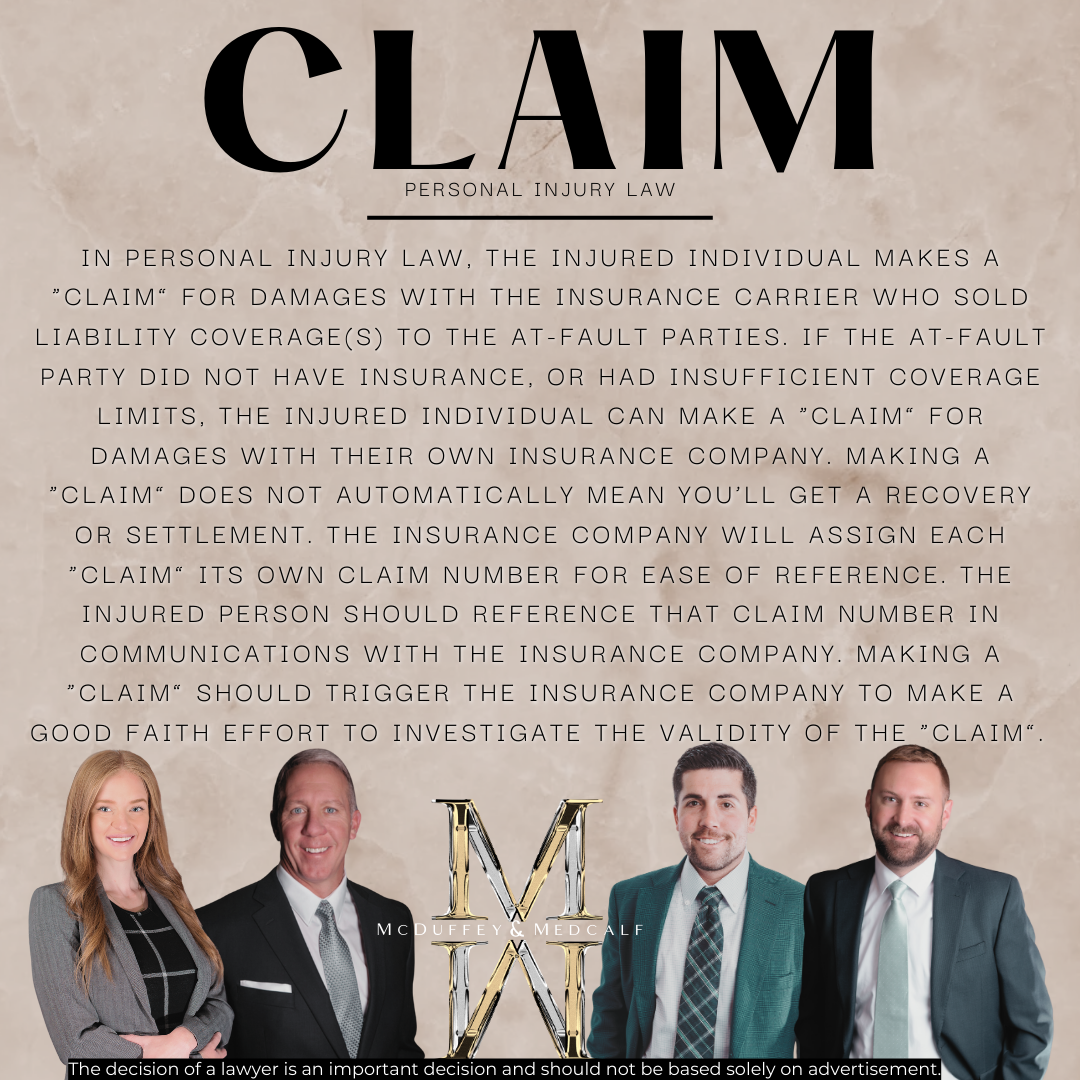 "Claim" in Personal Injury Law