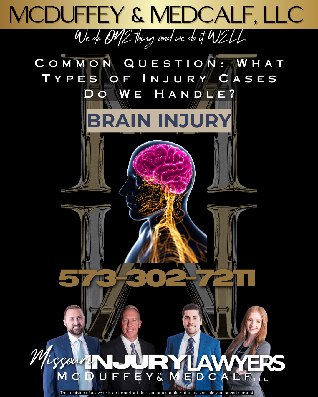 Common types of Injury Cases we Handle-Brain Injury McDuffey & Medcalf LLC Missouri Personal Injury Lawyers