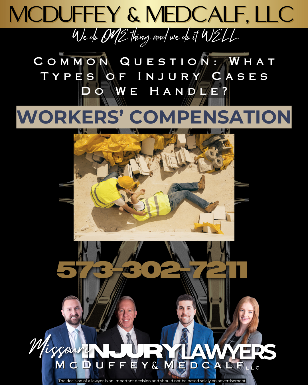 Common types of Injury Cases we Handle-Workers' Compensation McDuffey & Medcalf LLC Missouri Personal Injury Lawyers