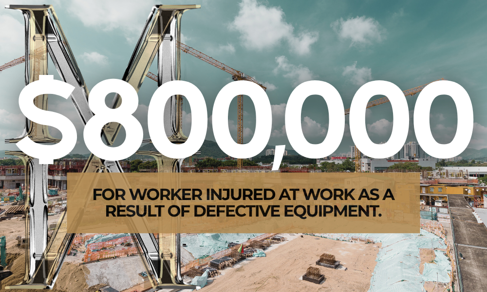$800,000 for worker injured at work as a result of defective equipment. Missouri work comp attorneys