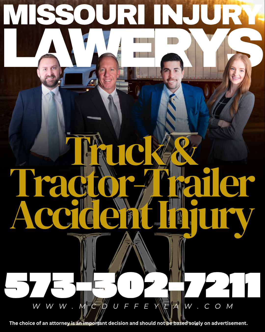 Truck & Tractor-Trailer Accident Injury Laywers, McDuffey & Medcalf LLC MO Injury Law