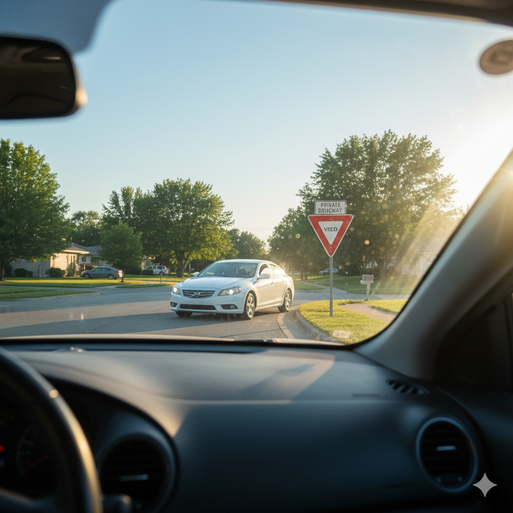 Failure to yield accident in Missouri involving a driver pulling out into traffic. Rear-end collision in Missouri with significant bumper damage and whiplash risk.